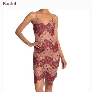 NWT Bardot two tone lace strapless dress